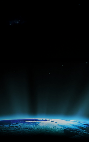 Photo of Earth's horizon taken from space.